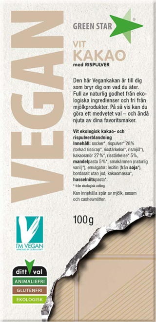 Obrázek produktu Green Star BIO Veganská bílá kakaová čokoláda 100g