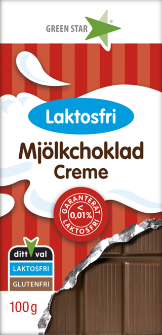 Obrázek produktu Green star Mléná čokoláda krémová bez laktózy 100g